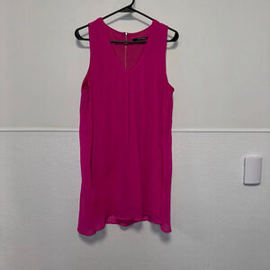 Women's CARAMELA Fuchsia Pleated Mini Dress Large? Measurements in photos